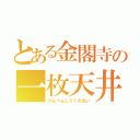 とある金閣寺の一枚天井（かんべんしてください）