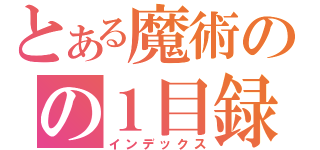 とある魔術のの１目録（インデックス）