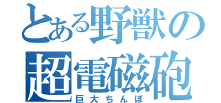 とある野獣の超電磁砲（巨大ちんぽ）