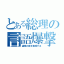 とある総理の言語爆撃（遺憾の意を表明する）