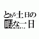 とある土日の暇な一日（誰か遊ぼうよ）