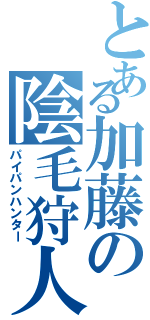 とある加藤の陰毛狩人（パイパンハンター）