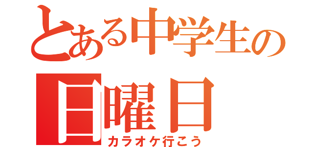 とある中学生の日曜日（カラオケ行こう）