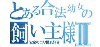 とある合法幼女の飼い主様Ⅱ（安定のロリ巨乳好き）