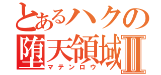 とあるハクの堕天領域Ⅱ（マテンロウ）