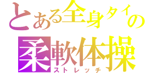 とある全身タイツの柔軟体操（ストレッチ）