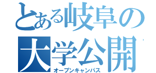 とある岐阜の大学公開（オープンキャンパス）