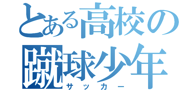 とある高校の蹴球少年（サッカー）