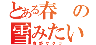 とある春の雪みたい花（春野サクラ）