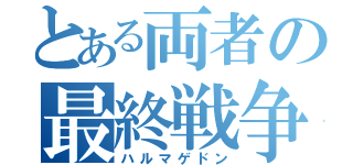 とある両者の最終戦争（ハルマゲドン）