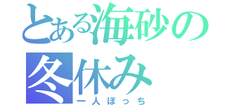 とある海砂の冬休み（一人ぼっち）