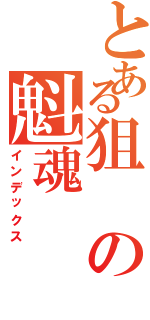 とある狙の魁魂（インデックス）