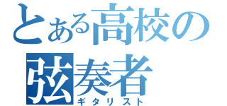 とある高校の弦奏者（ギタリスト）