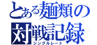 とある麺類の対戦記録（シングルレート）