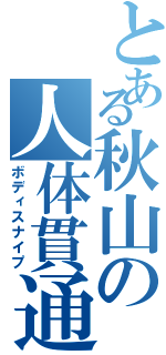 とある秋山の人体貫通（ボディスナイプ）