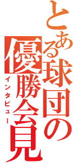 とある球団の優勝会見（インタビュー）