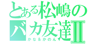 とある松嶋のバカ友達Ⅱ（かな＆かのん）