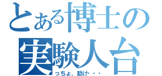 とある博士の実験人台（っちょ、助け・・・）