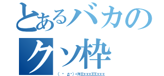 とあるバカのクソ枠（（ º дº）＜キエェェェエエェェェ）