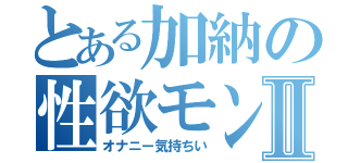 とある加納の性欲モンスターⅡ（オナニー気持ちい）