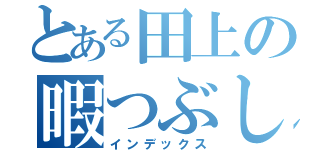 とある田上の暇つぶし（インデックス）