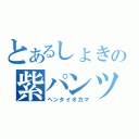 とあるしょきの紫パンツ（ヘンタイオカマ）