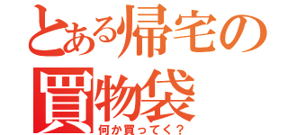 とある帰宅の買物袋（何か買ってく？）