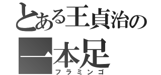 とある王貞治の一本足（フラミンゴ）