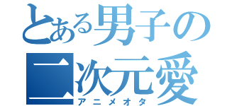 とある男子の二次元愛（アニメオタ）