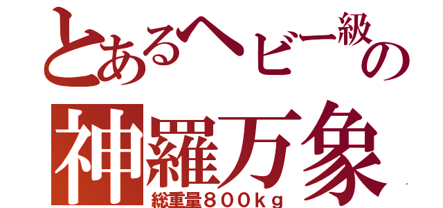 とあるヘビー級ファイターの神羅万象斬（総重量８００ｋｇ）