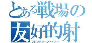 とある戦場の友好的射撃（フレンドリーファイアー）