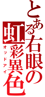 とある右眼の虹彩異色（オッドアイ）