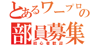 とあるワープロの部員募集（初心者歓迎）