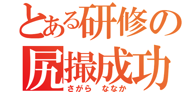 とある研修の尻撮成功（さがら ななか）