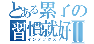 とある累了の習慣就好Ⅱ（インデックス）