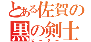 とある佐賀の黒の剣士（ビーター）