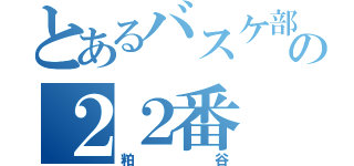 とあるバスケ部の２２番（粕谷）