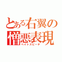 とある右翼の憎悪表現（ヘイトスピーチ）