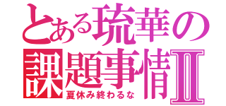 とある琉華の課題事情Ⅱ（夏休み終わるな）