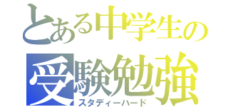 とある中学生の受験勉強（スタディーハード）