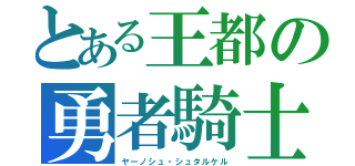 とある王都の勇者騎士（ヤーノシュ・シュタルケル）