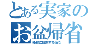 とある実家のお盆帰省（帰省に規制する頃な）