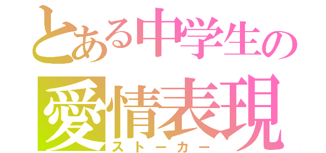 とある中学生の愛情表現（ストーカー）