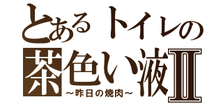 とあるトイレの茶色い液体Ⅱ（～昨日の焼肉～）