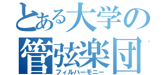 とある大学の管弦楽団（フィルハーモニー）