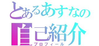 とあるあすなの自己紹介（プロフィール）