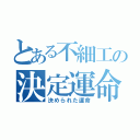 とある不細工の決定運命（決められた運命）