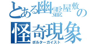 とある幽霊屋敷の怪奇現象（ポルターガイスト）