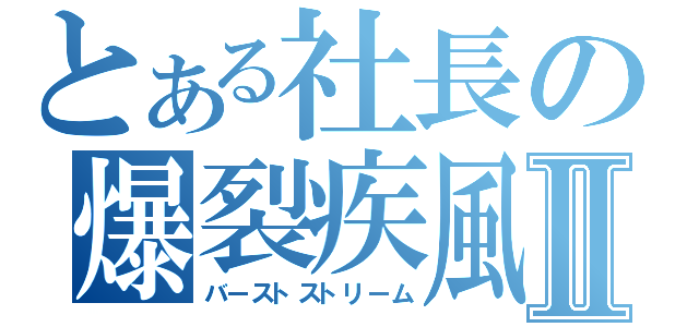 とある社長の爆裂疾風弾Ⅱ（バーストストリーム）