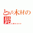 とある木材の髭（も剃れるのか）